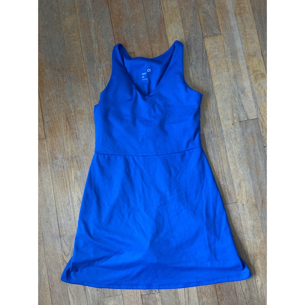 GapFit Blue Athletic Dress XS Sleeveless Built In Shorts Tennis Golf Shelf Bra